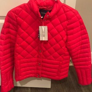 Lands end magenta rose down jacket